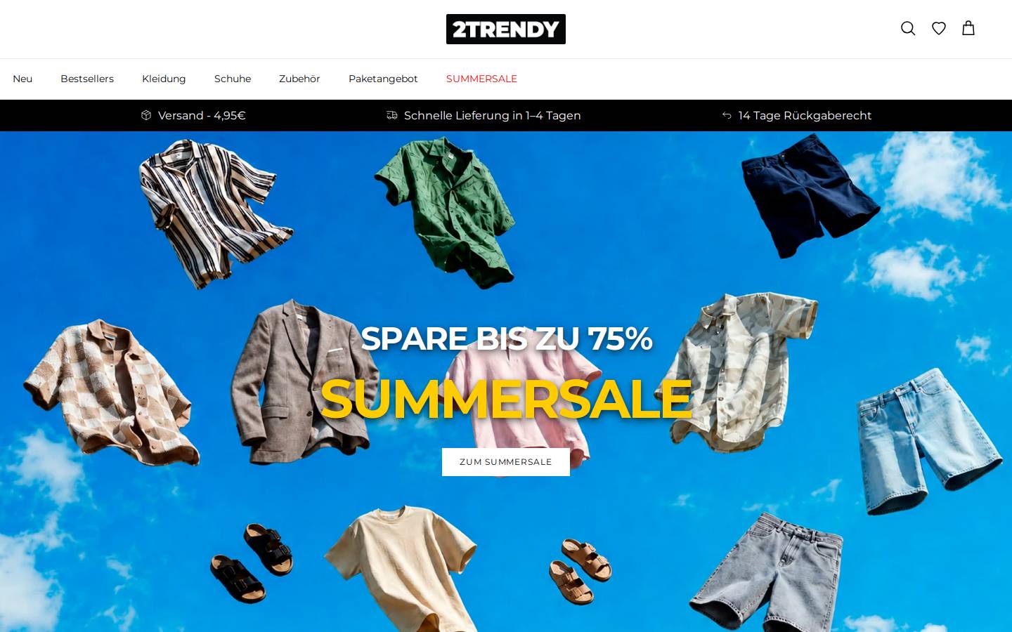 2trendy | Online Fashion Shop homepage screenshot