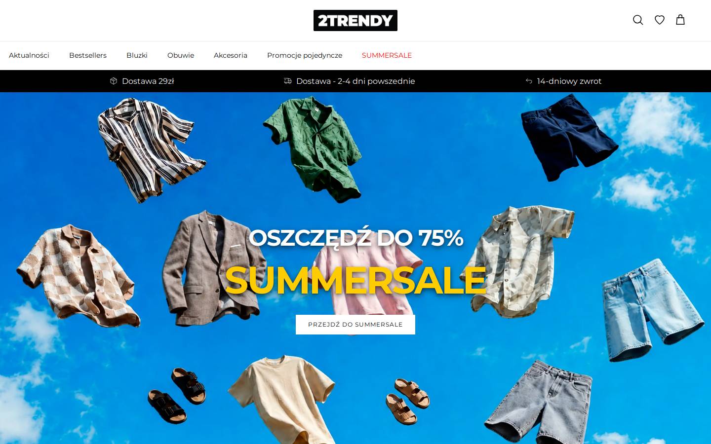 2trendy homepage screenshot