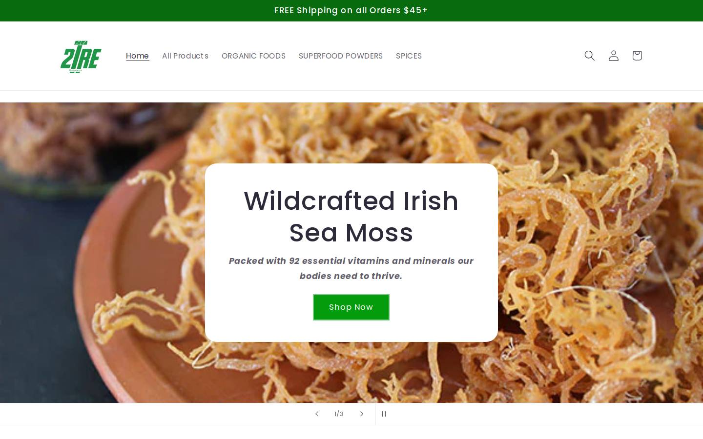 2treorganics.com homepage screenshot