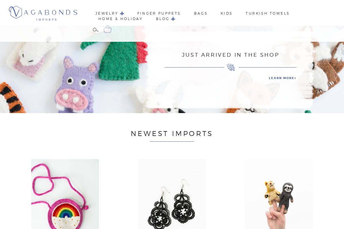 2vagabondsimports.com homepage screenshot