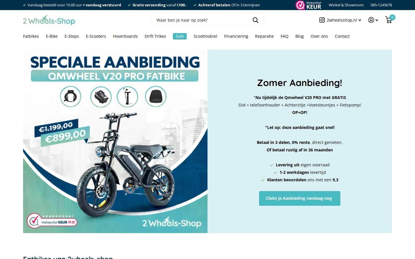 Wheels België homepage screenshot