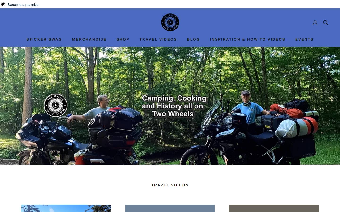 2wheelsbiglife.com homepage screenshot