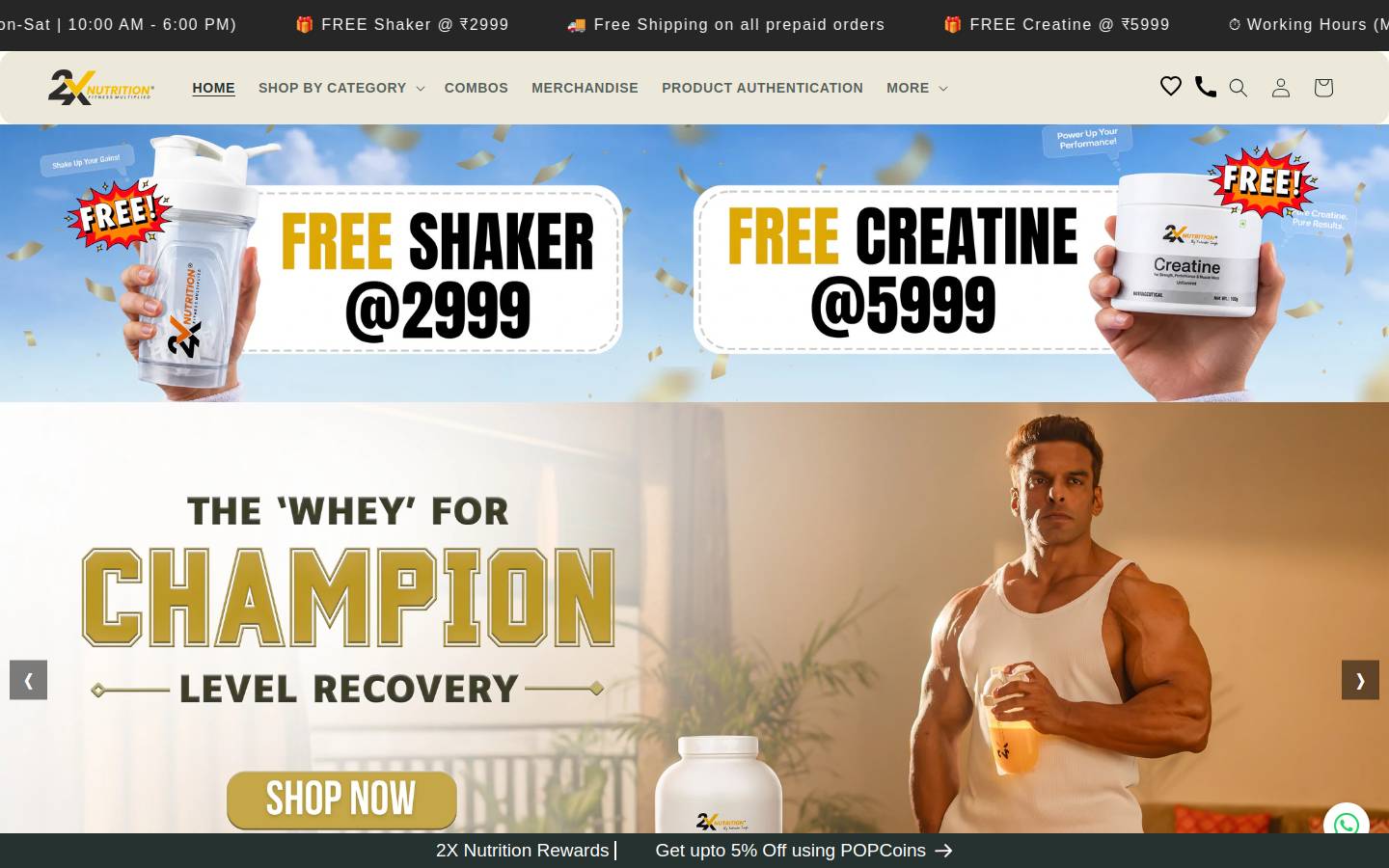 2xnutrition.com homepage screenshot