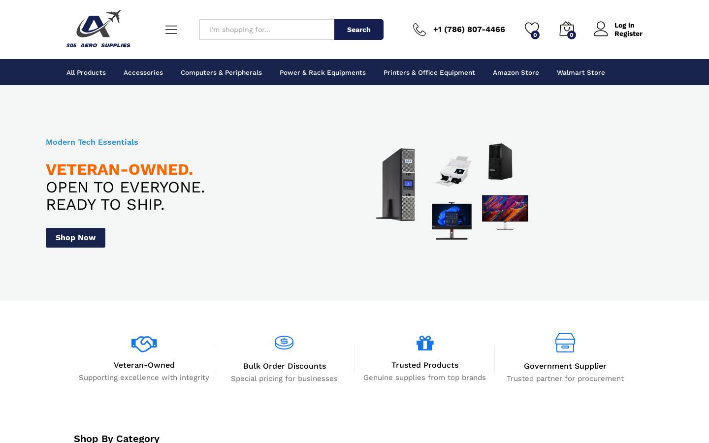305aerosupplies.com homepage screenshot
