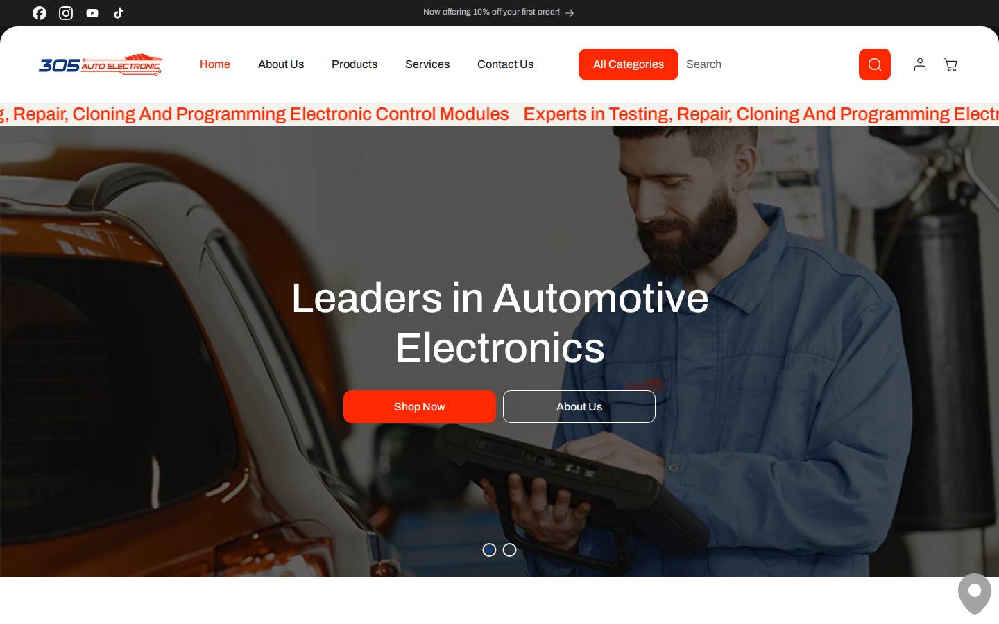 305autoelectronic.com homepage screenshot