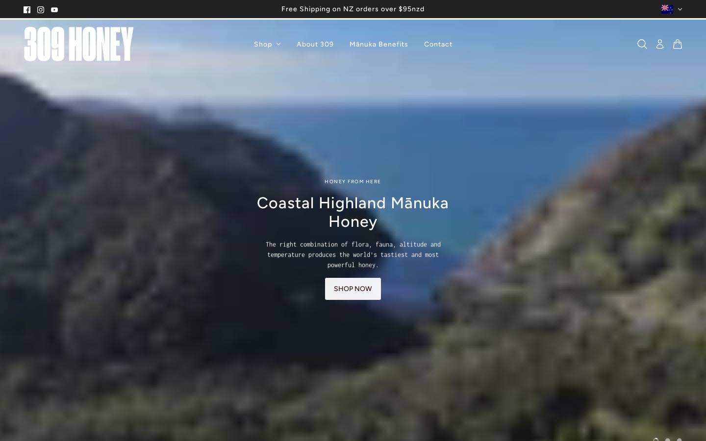 309honey.co.nz homepage screenshot