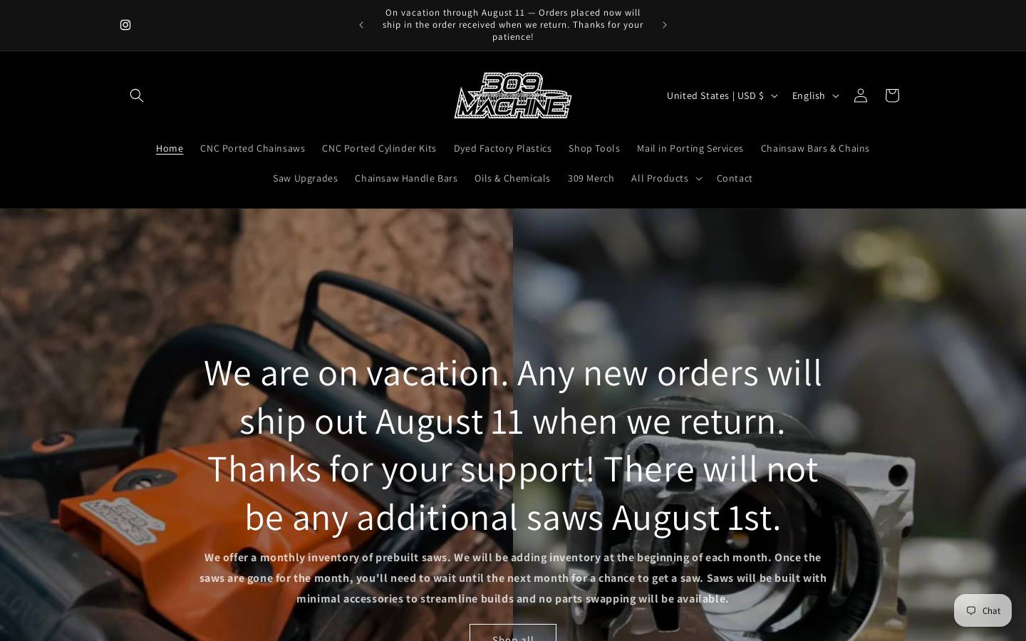 309machine.com homepage screenshot