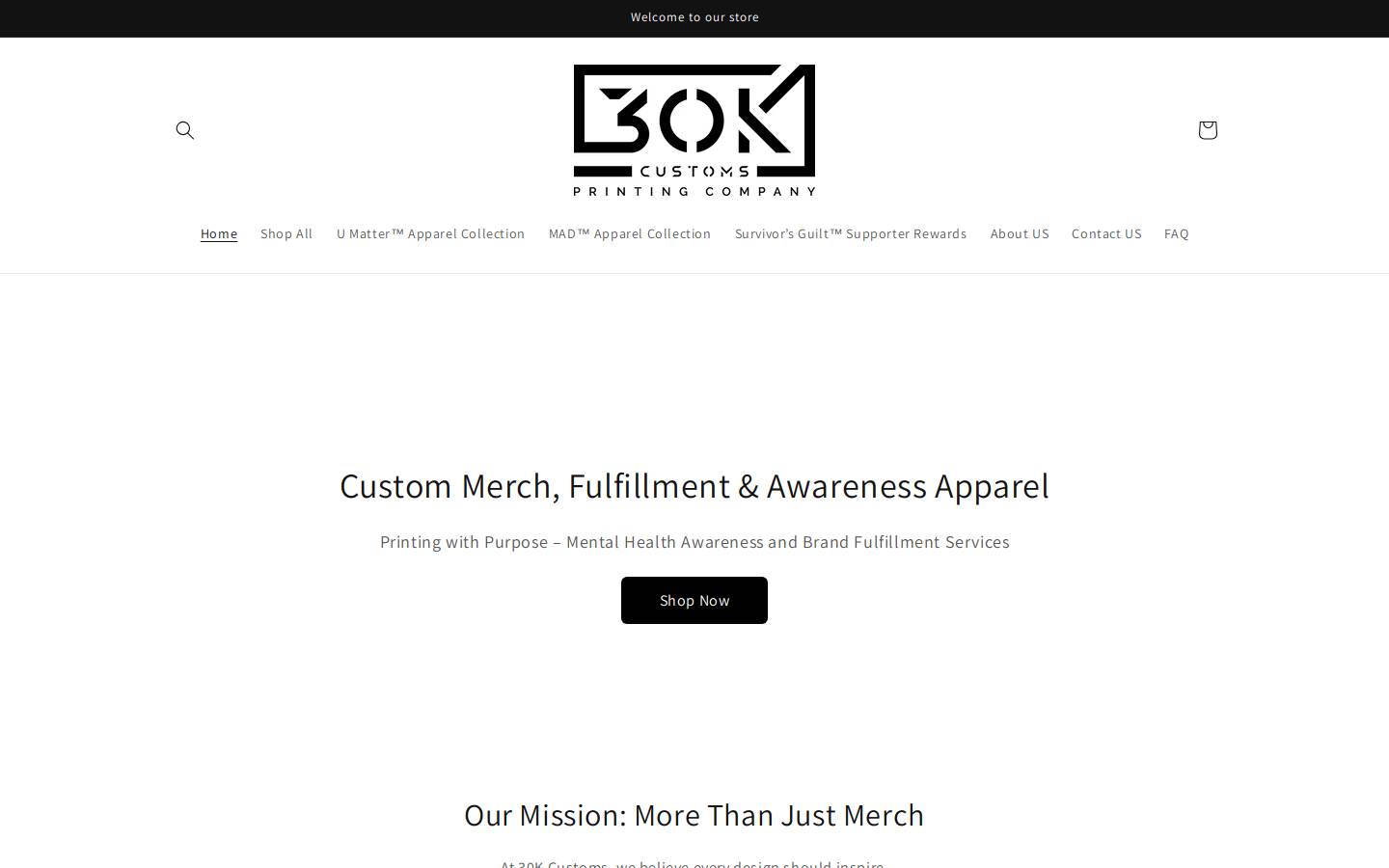 30kcustoms.com homepage screenshot