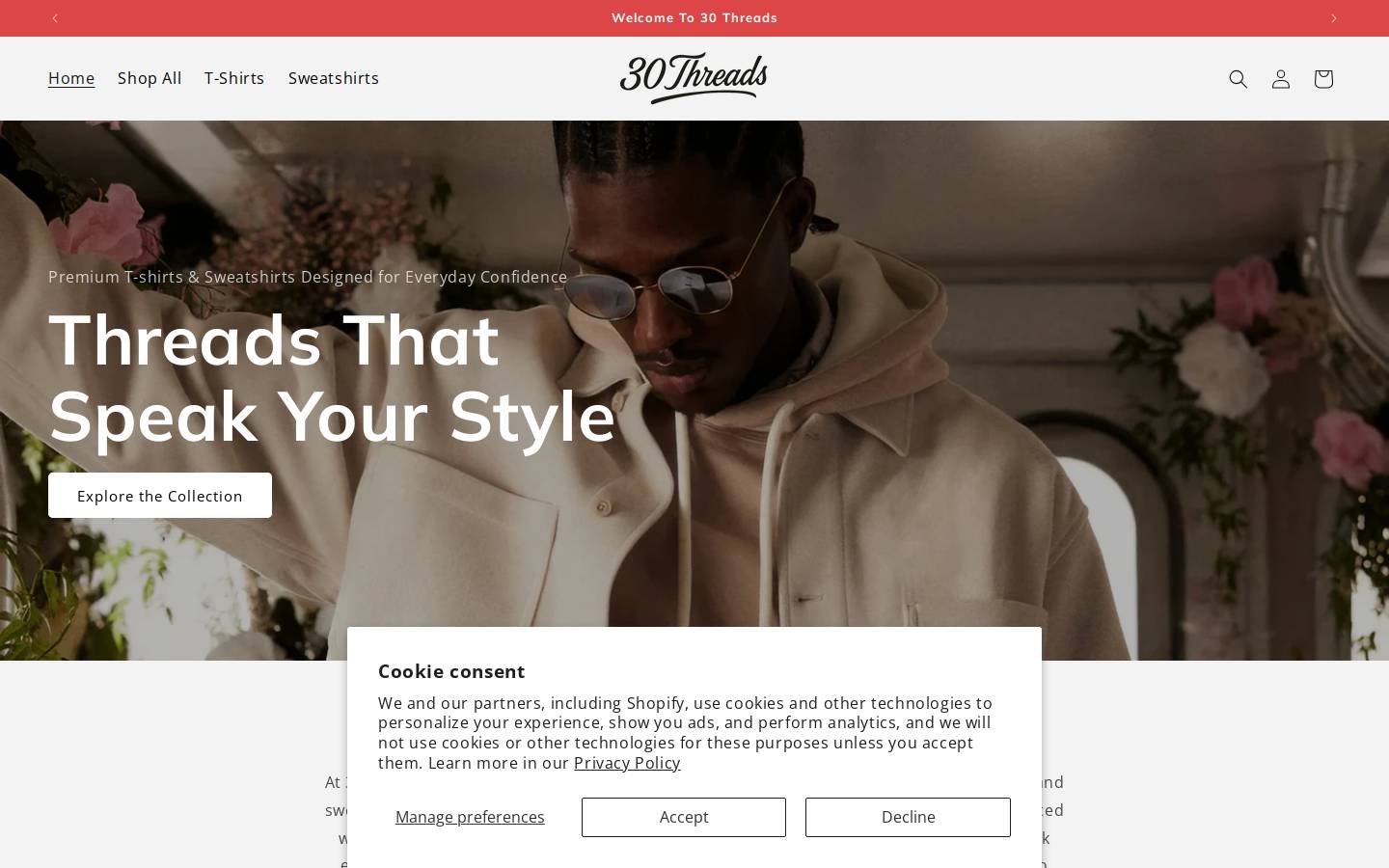 30threads.store homepage screenshot