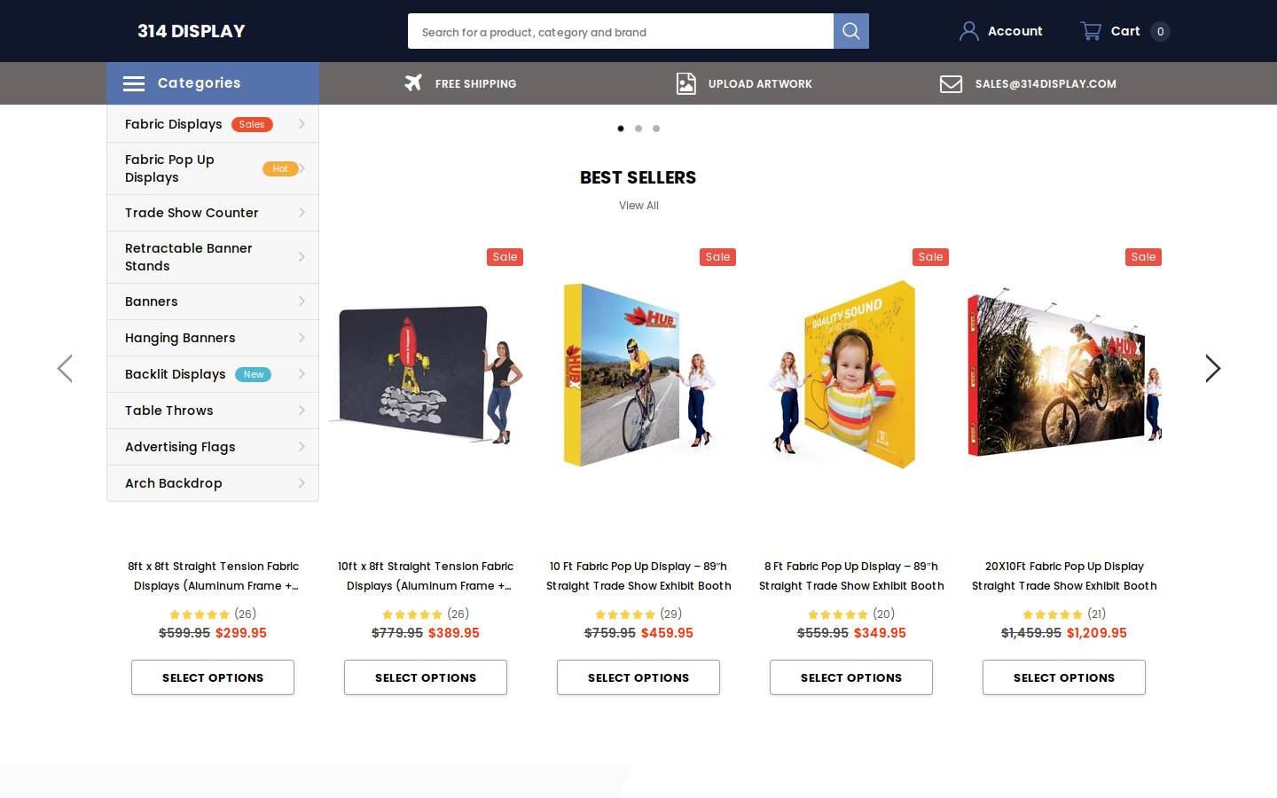314display homepage screenshot