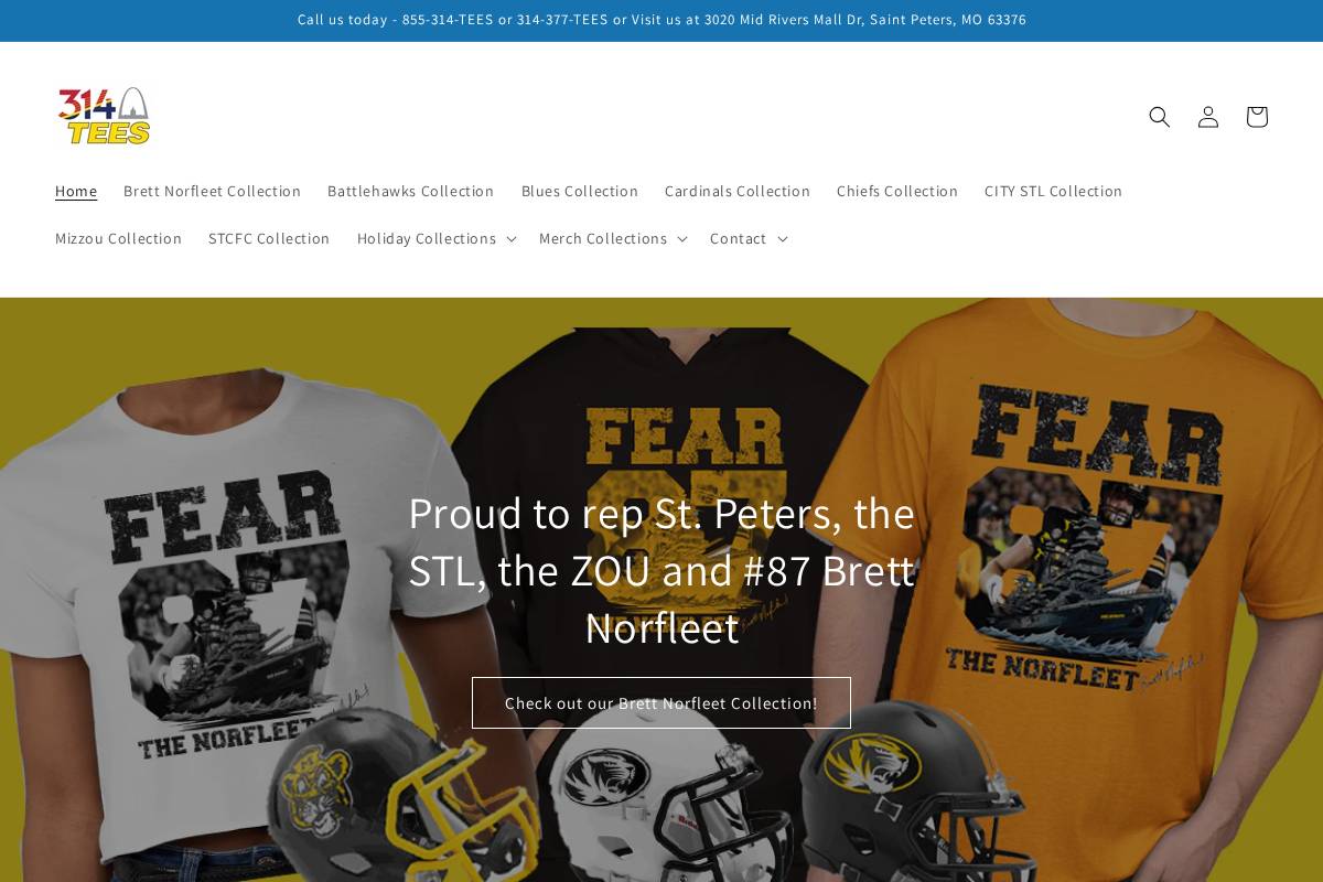 314tees.com homepage screenshot