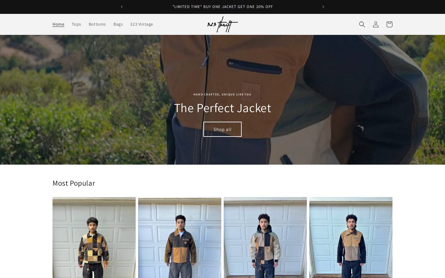 323thrift.com homepage screenshot