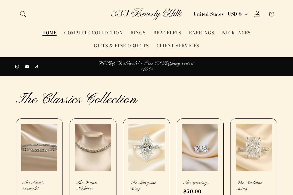 333beverlyhills.com homepage screenshot