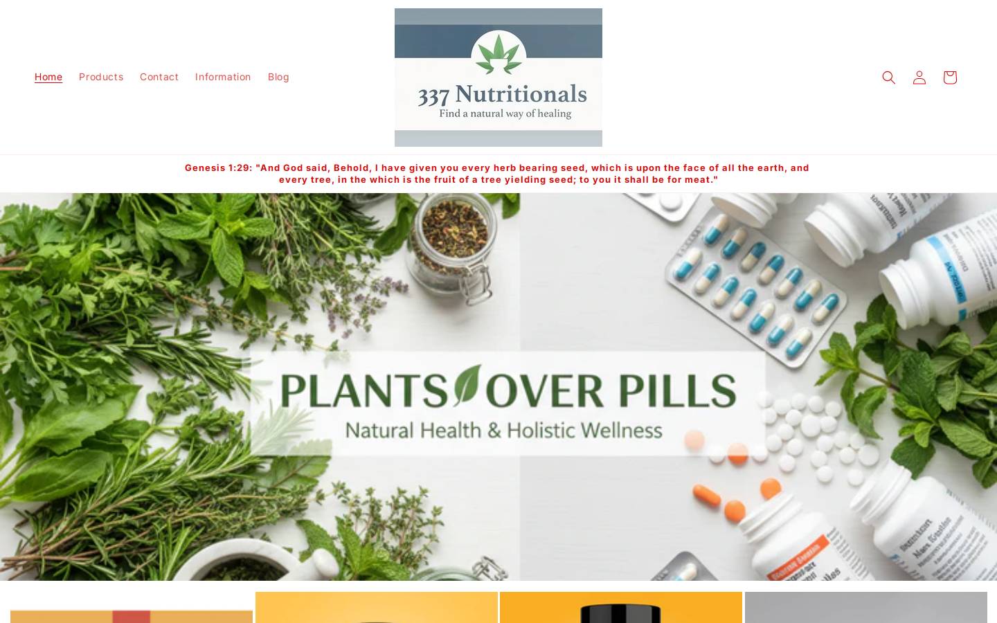 337nutritionals.com homepage screenshot