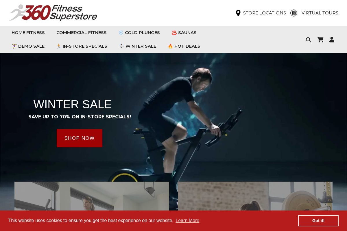 360 Fitness Superstore homepage screenshot
