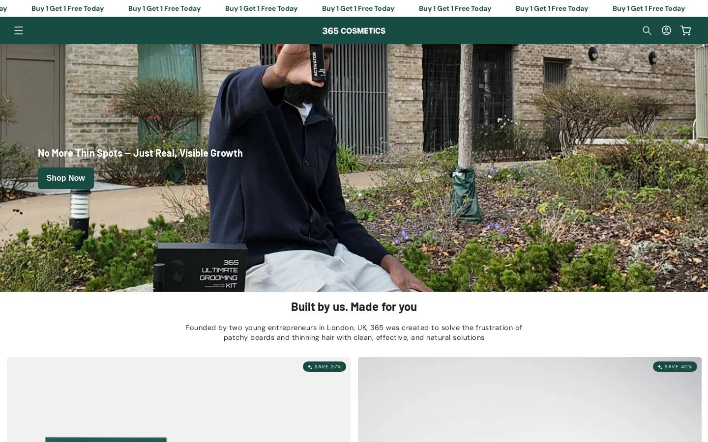 365-cosmetics.com homepage screenshot
