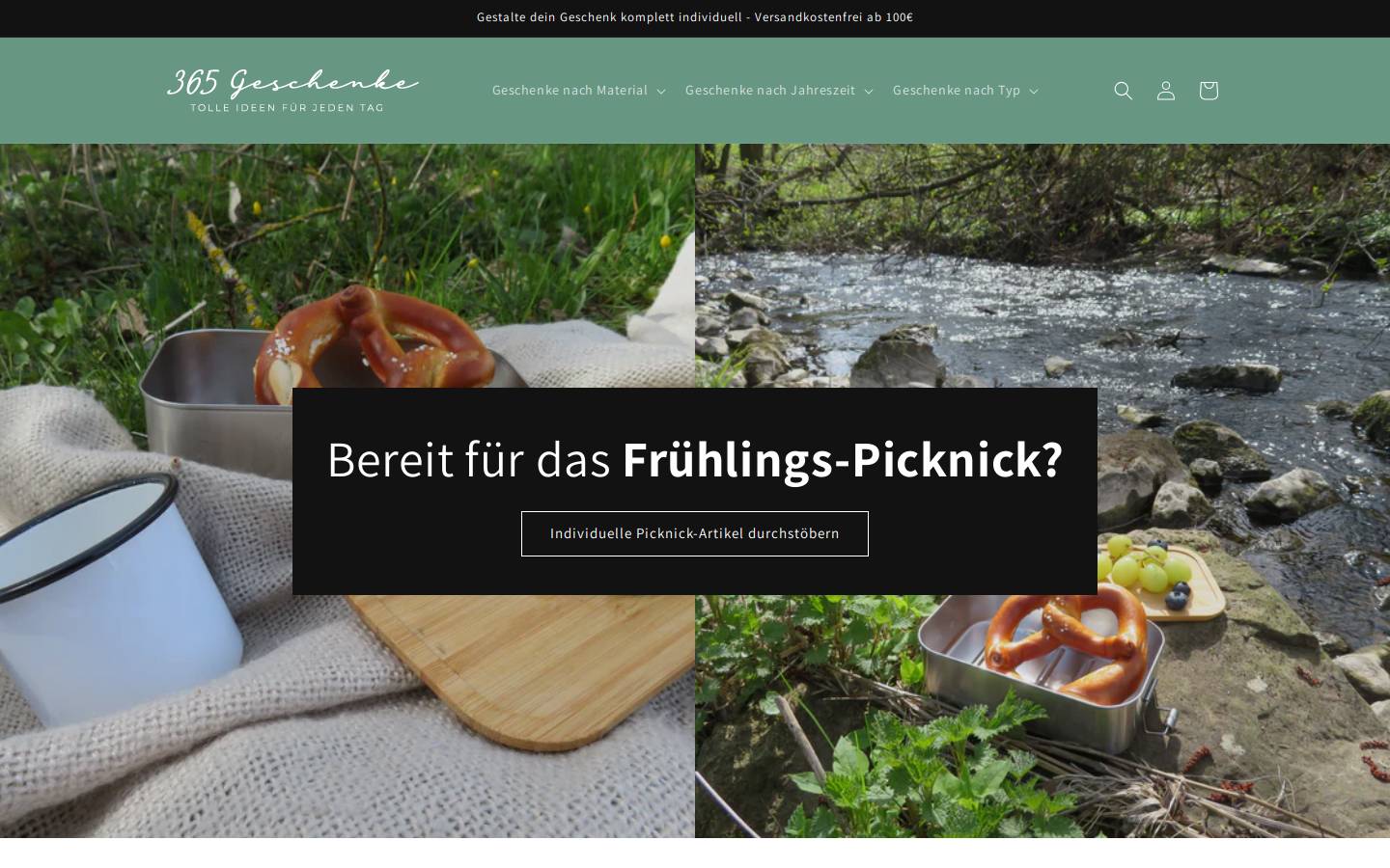 365-geschenke.de homepage screenshot