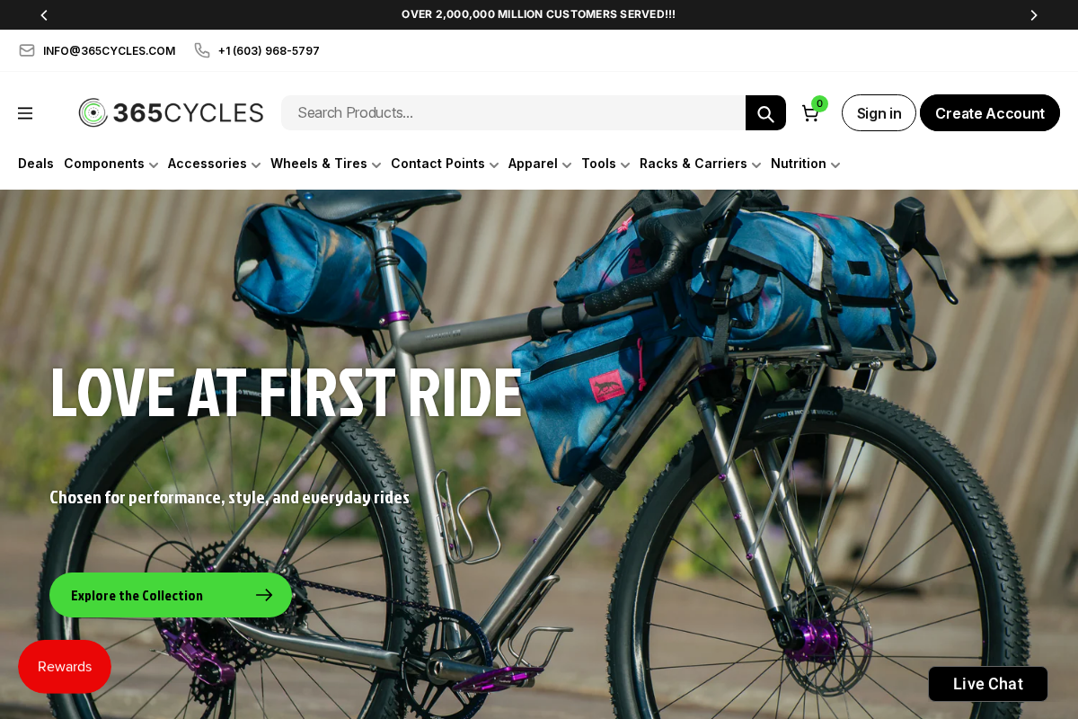 365cycles.com homepage screenshot
