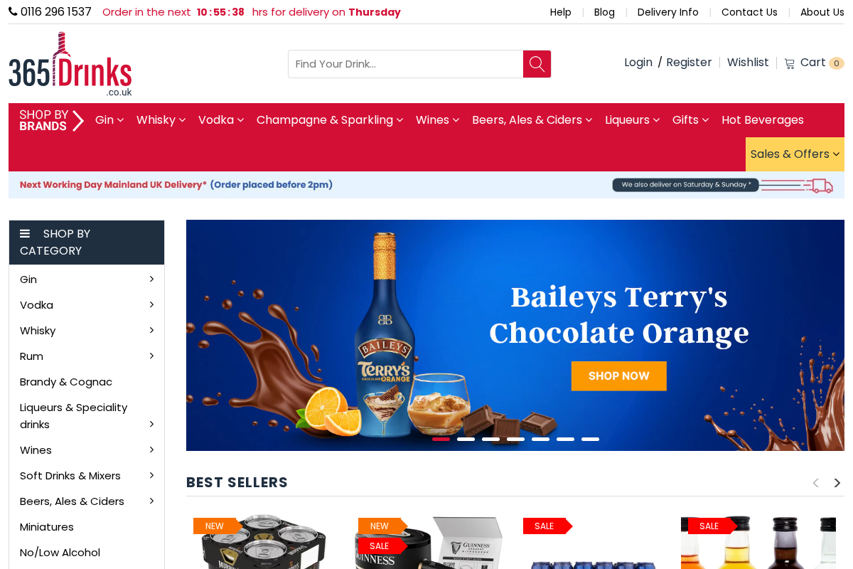 365drinks homepage screenshot