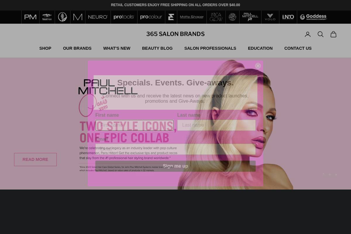 365salongroup.com homepage screenshot