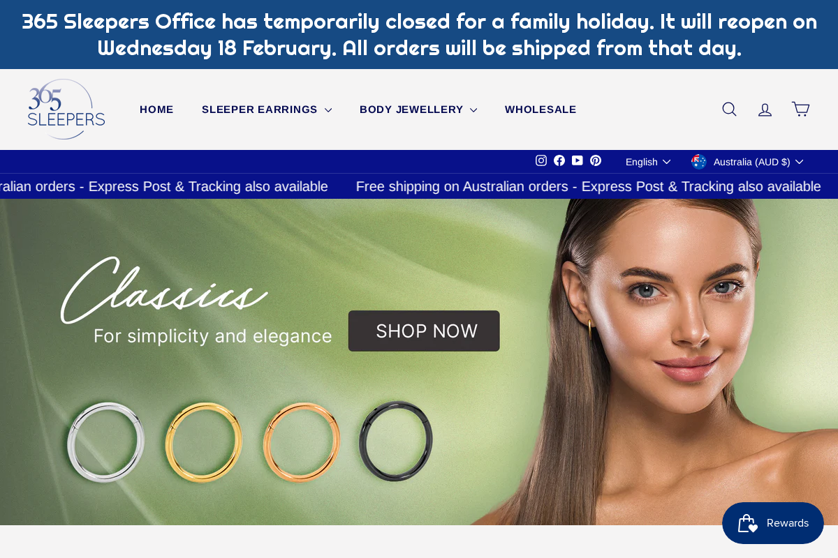 365 Sleepers homepage screenshot