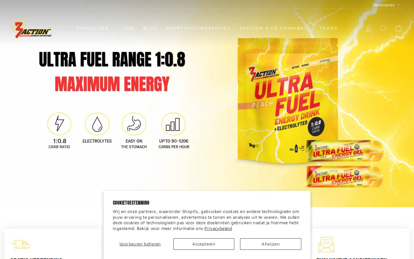 3actionsportsnutrition.com homepage screenshot