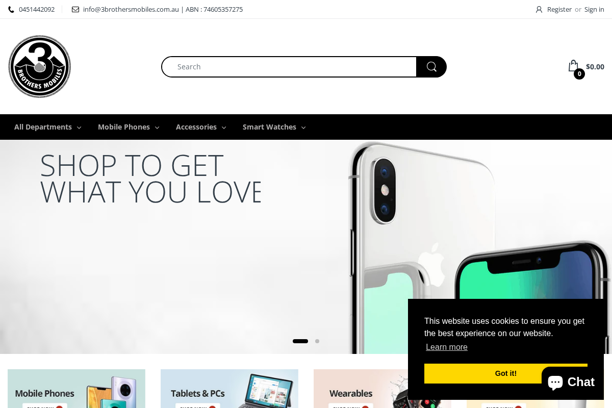 3 Brothers Mobiles homepage screenshot