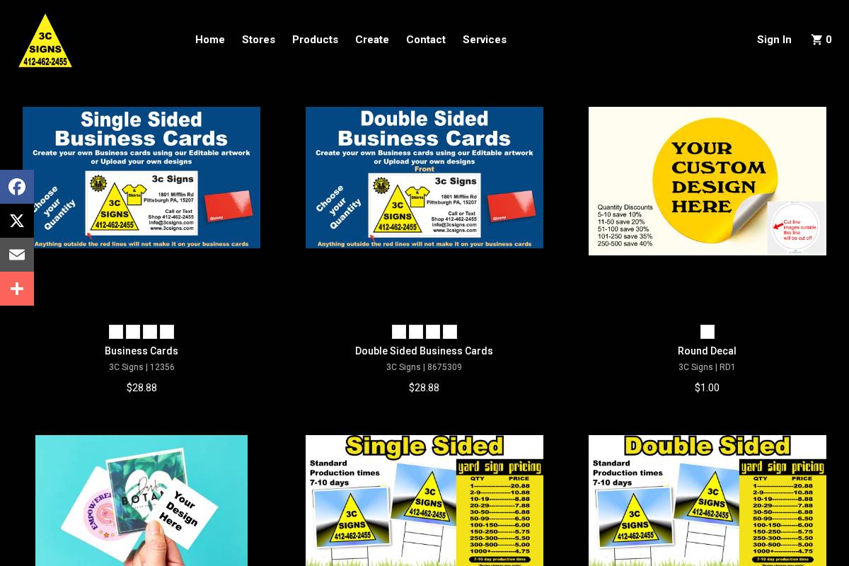 3csigns.com homepage screenshot