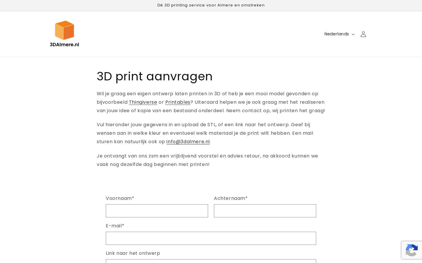 3dalmere.nl homepage screenshot