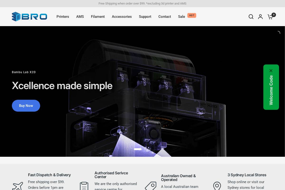 3dbro.com.au homepage screenshot