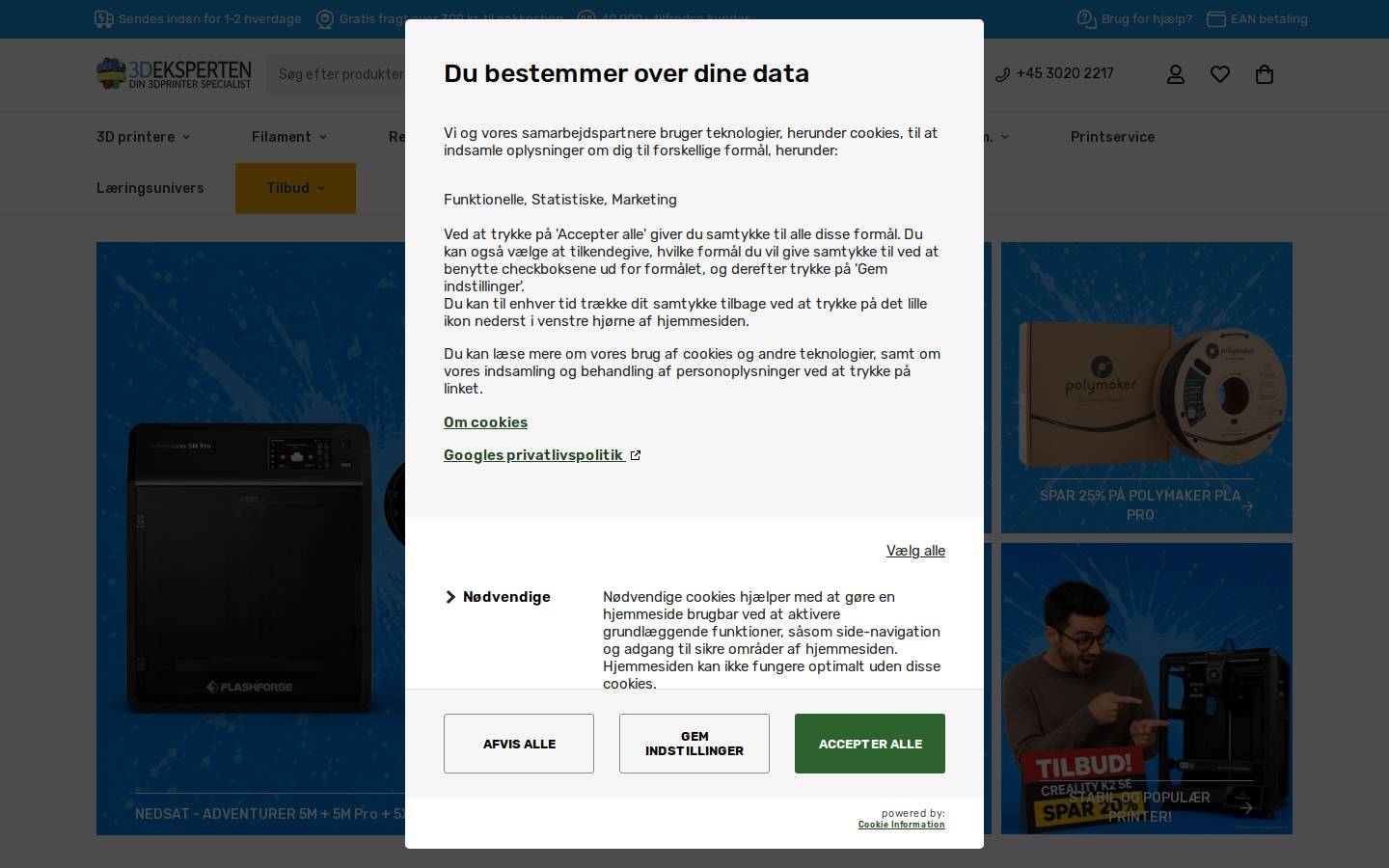 3D Eksperten homepage screenshot