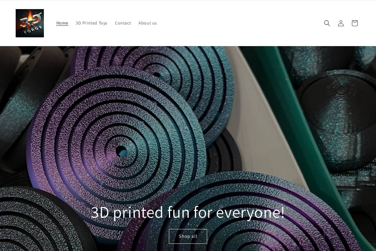 3dforgetoys.com homepage screenshot