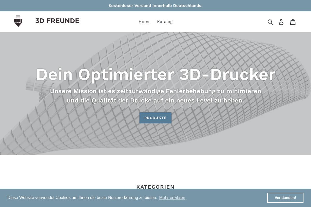 3D FREUNDE homepage screenshot