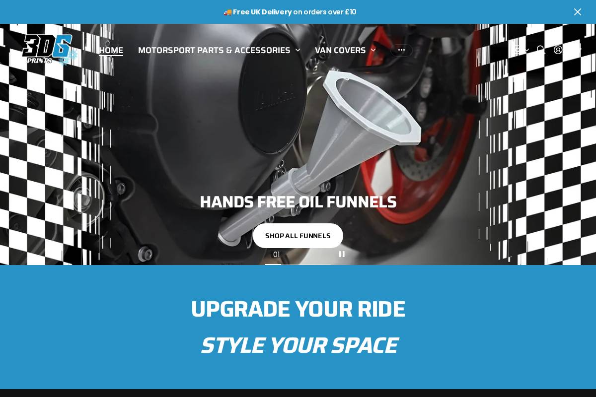 3dgprints.co.uk homepage screenshot