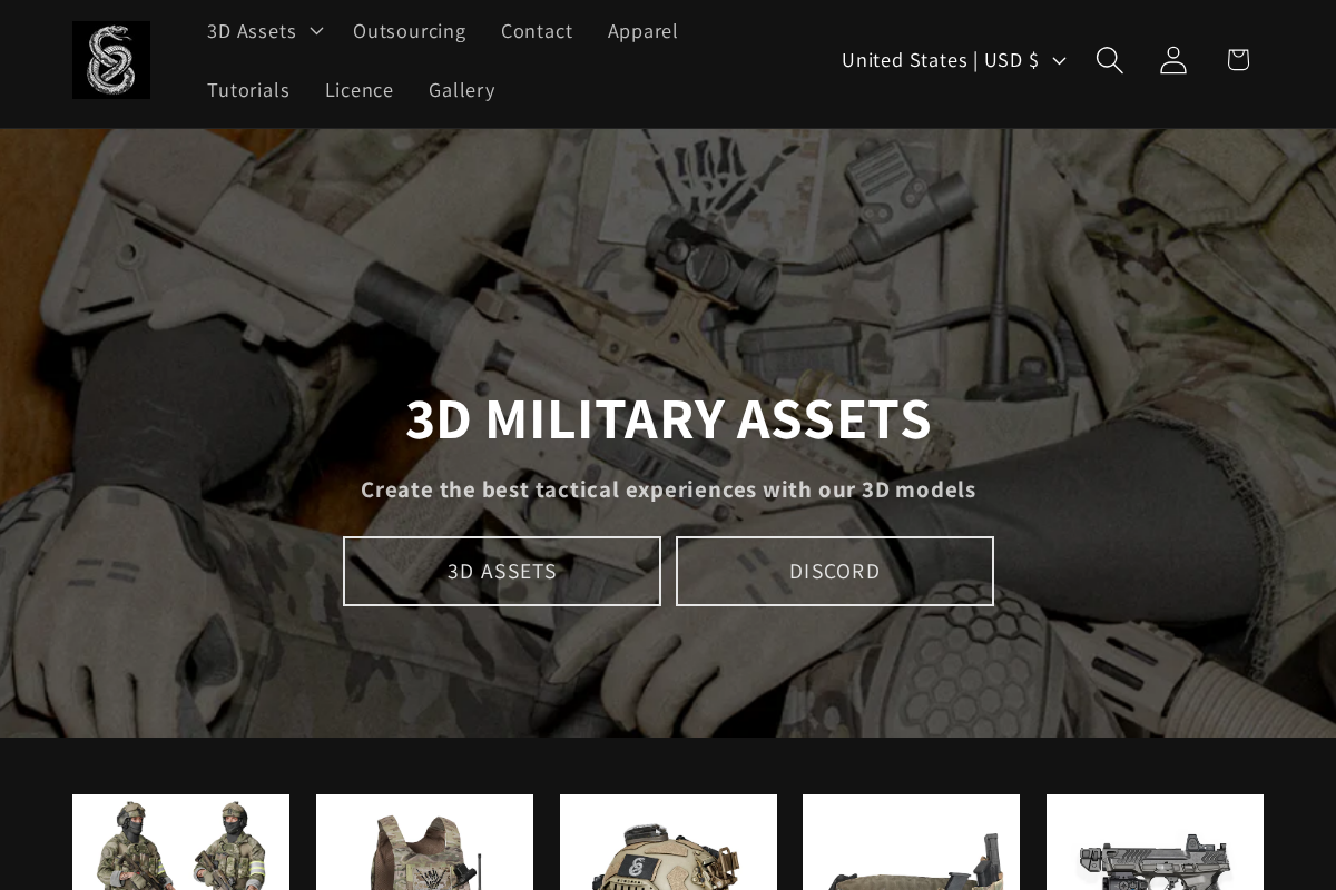 3DMilitaryAssets homepage screenshot