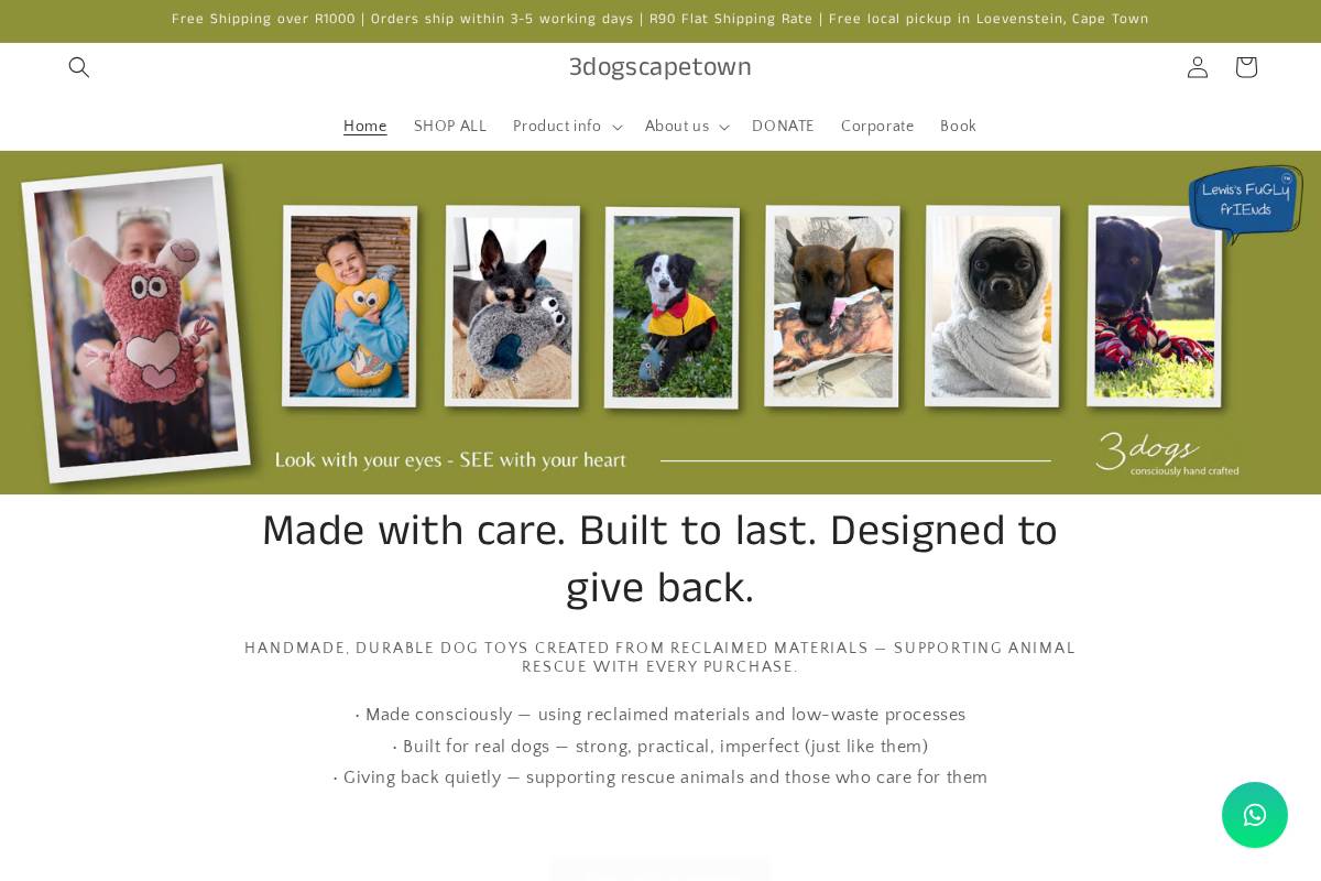 3dogs.co.za homepage screenshot