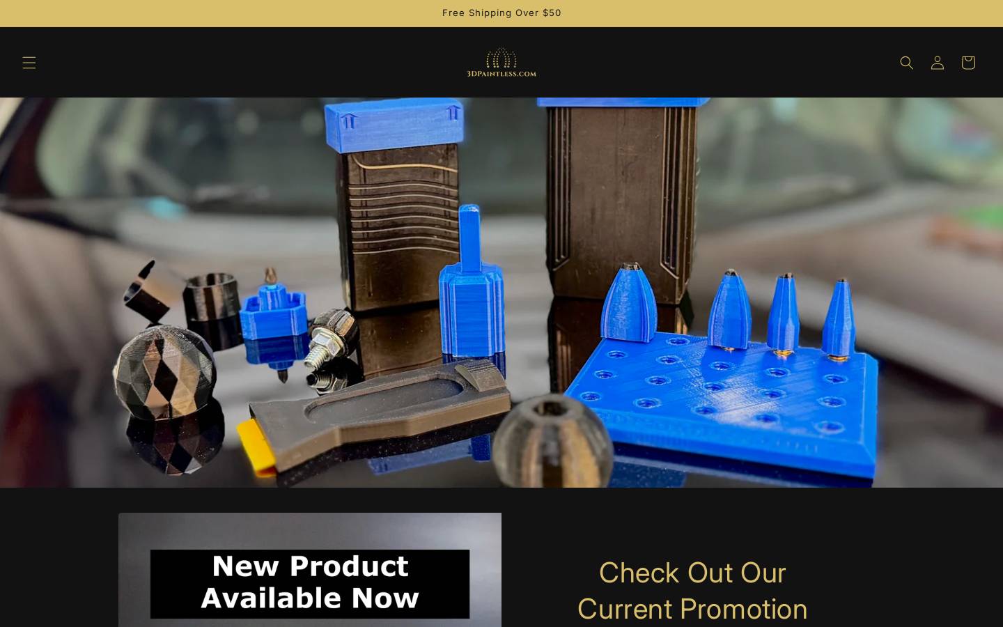 3dpaintless.com homepage screenshot
