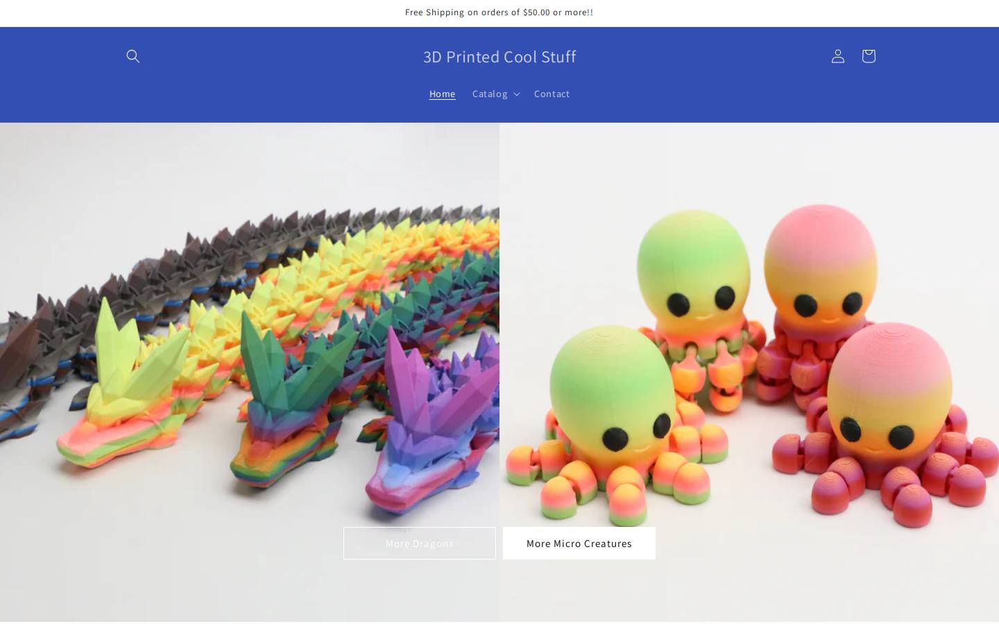 3dprintedcoolstuff.com homepage screenshot