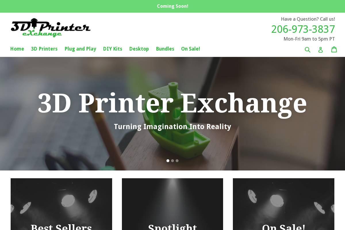 3dprinterexchange.com homepage screenshot