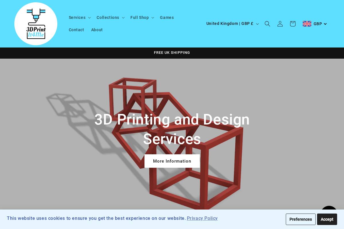 3dprintit4me.com homepage screenshot