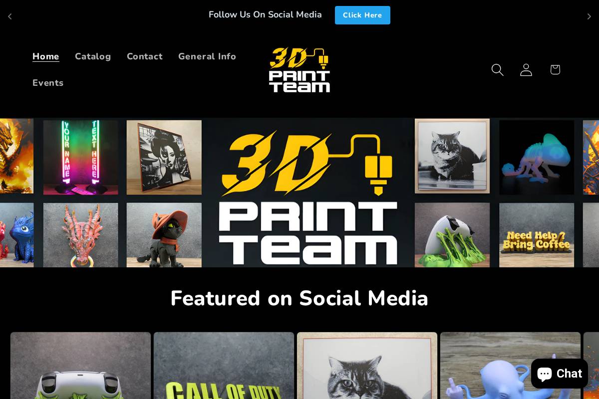 3D Print Team homepage screenshot