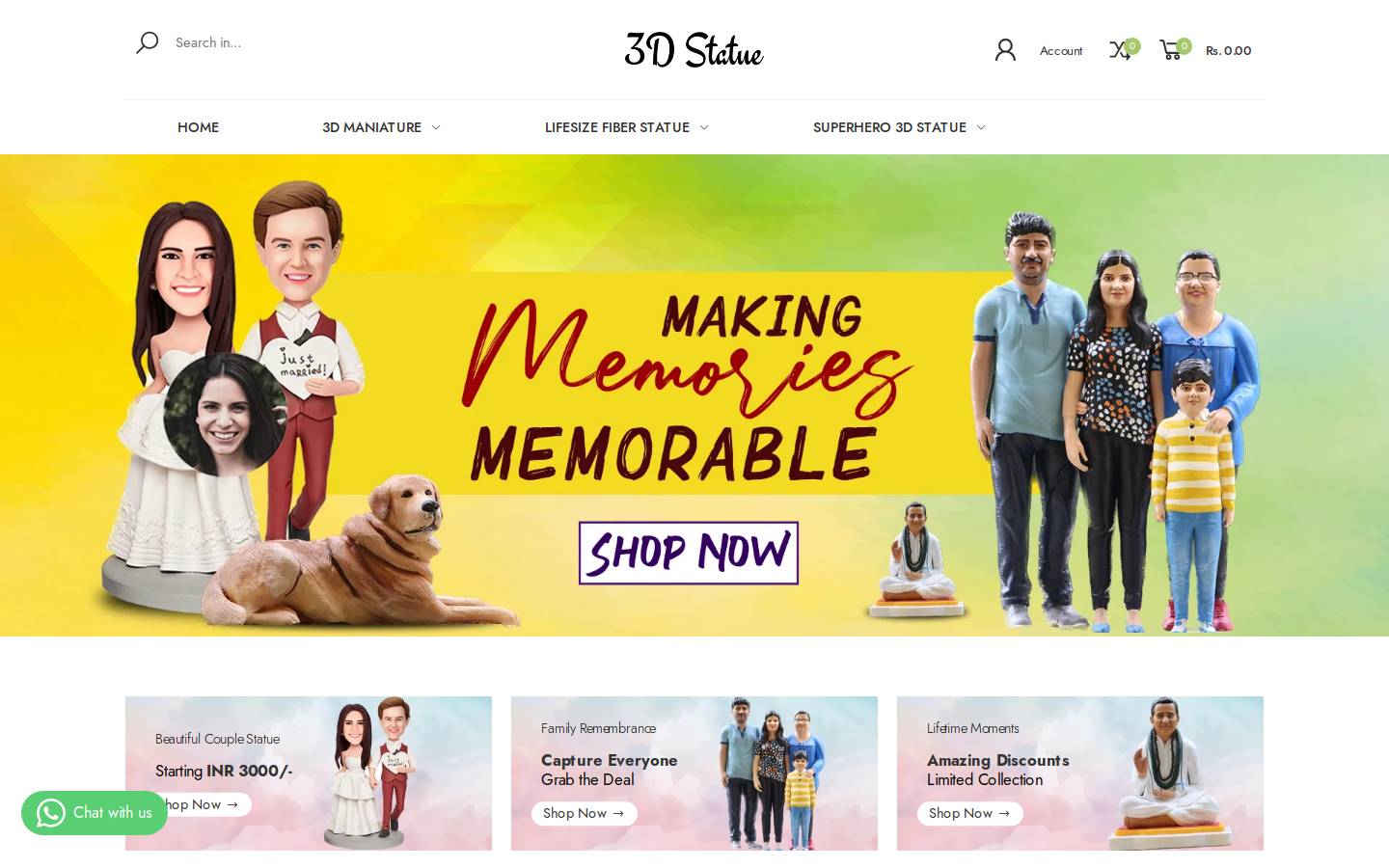3dstatue homepage screenshot