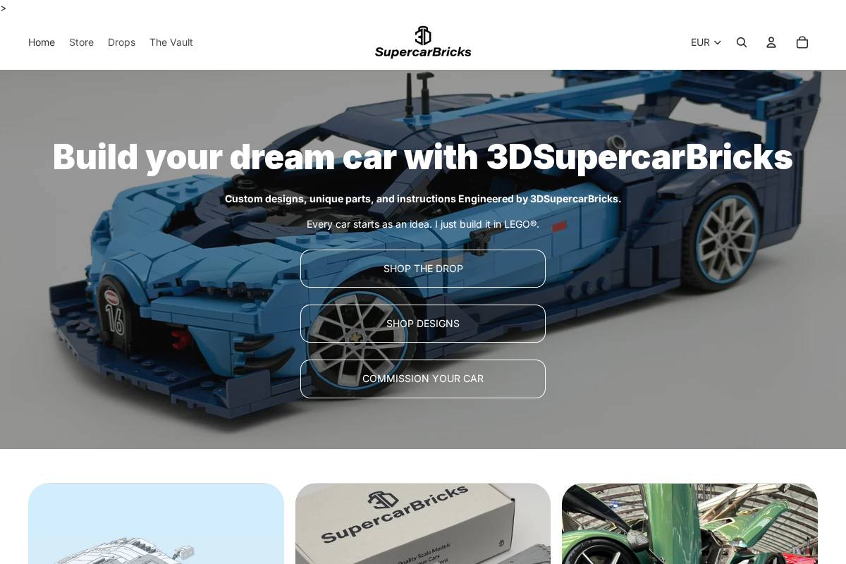 3dsupercarbricks.com homepage screenshot