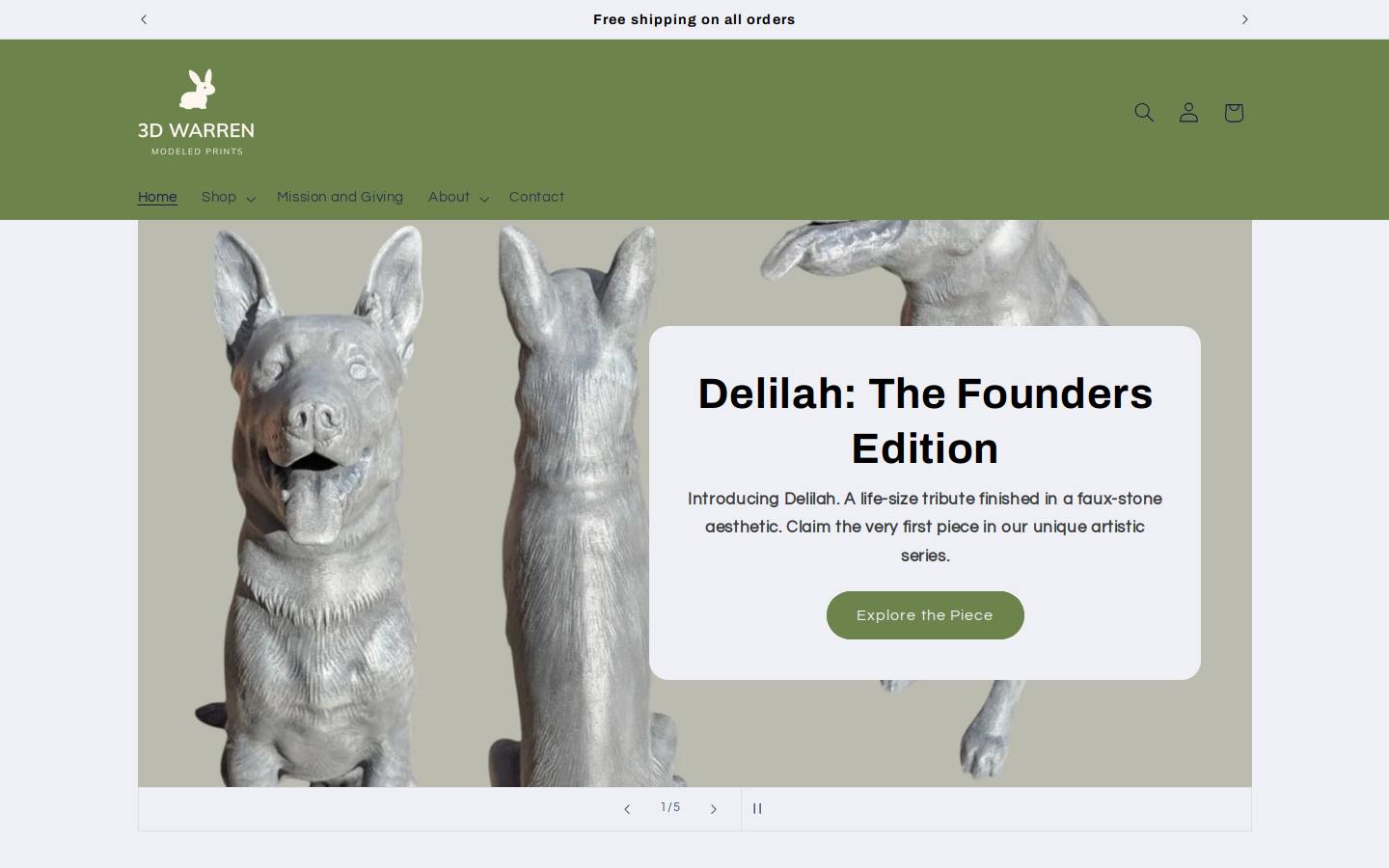 3dwarren.com homepage screenshot