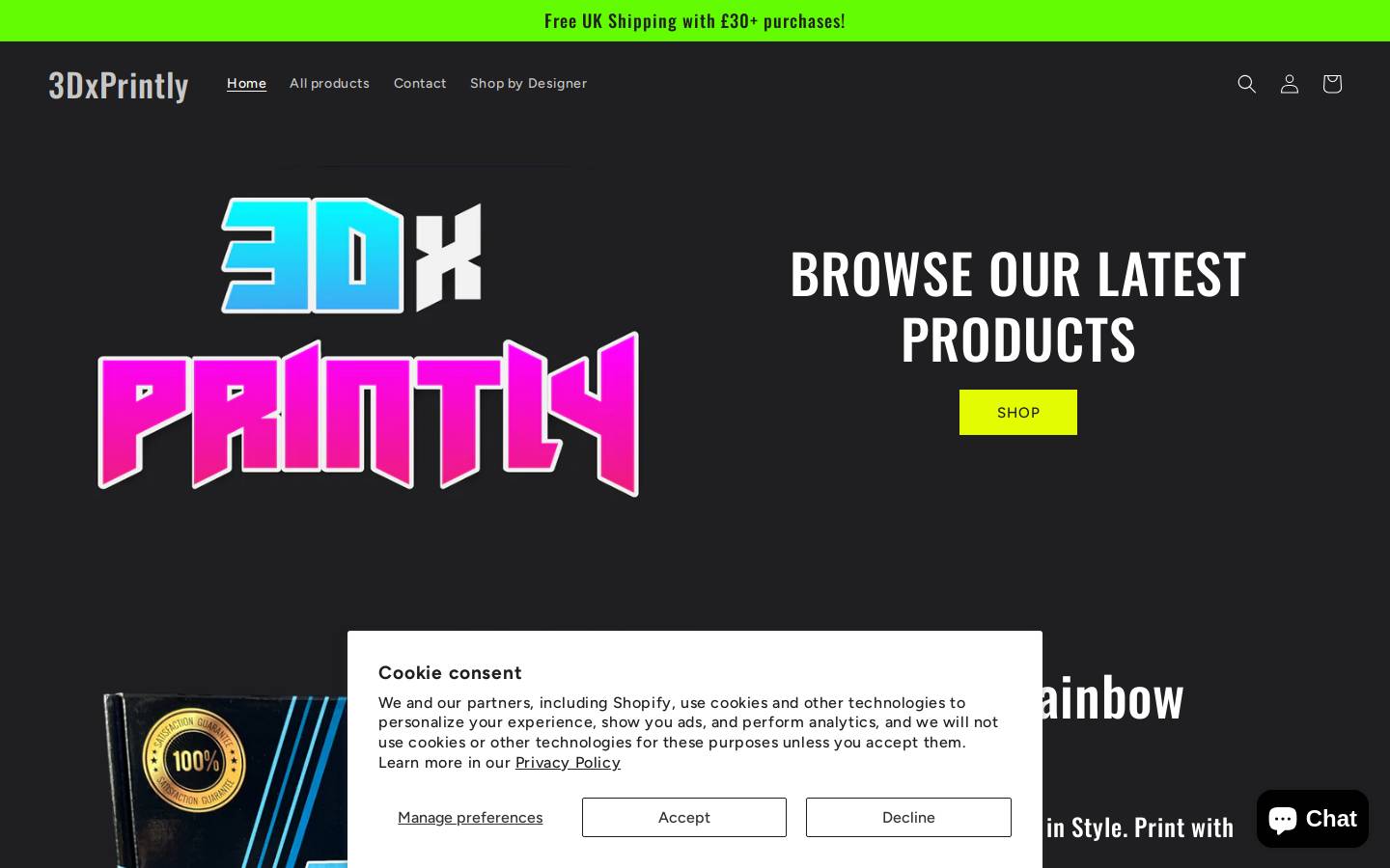 3dxprintly.com homepage screenshot