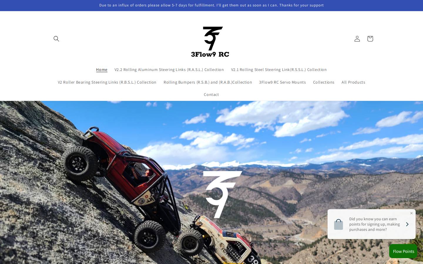 3flow9rc.com homepage screenshot