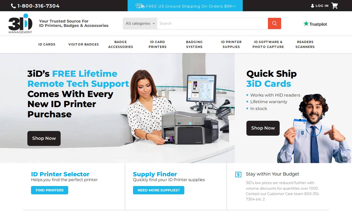 3ID Management homepage screenshot