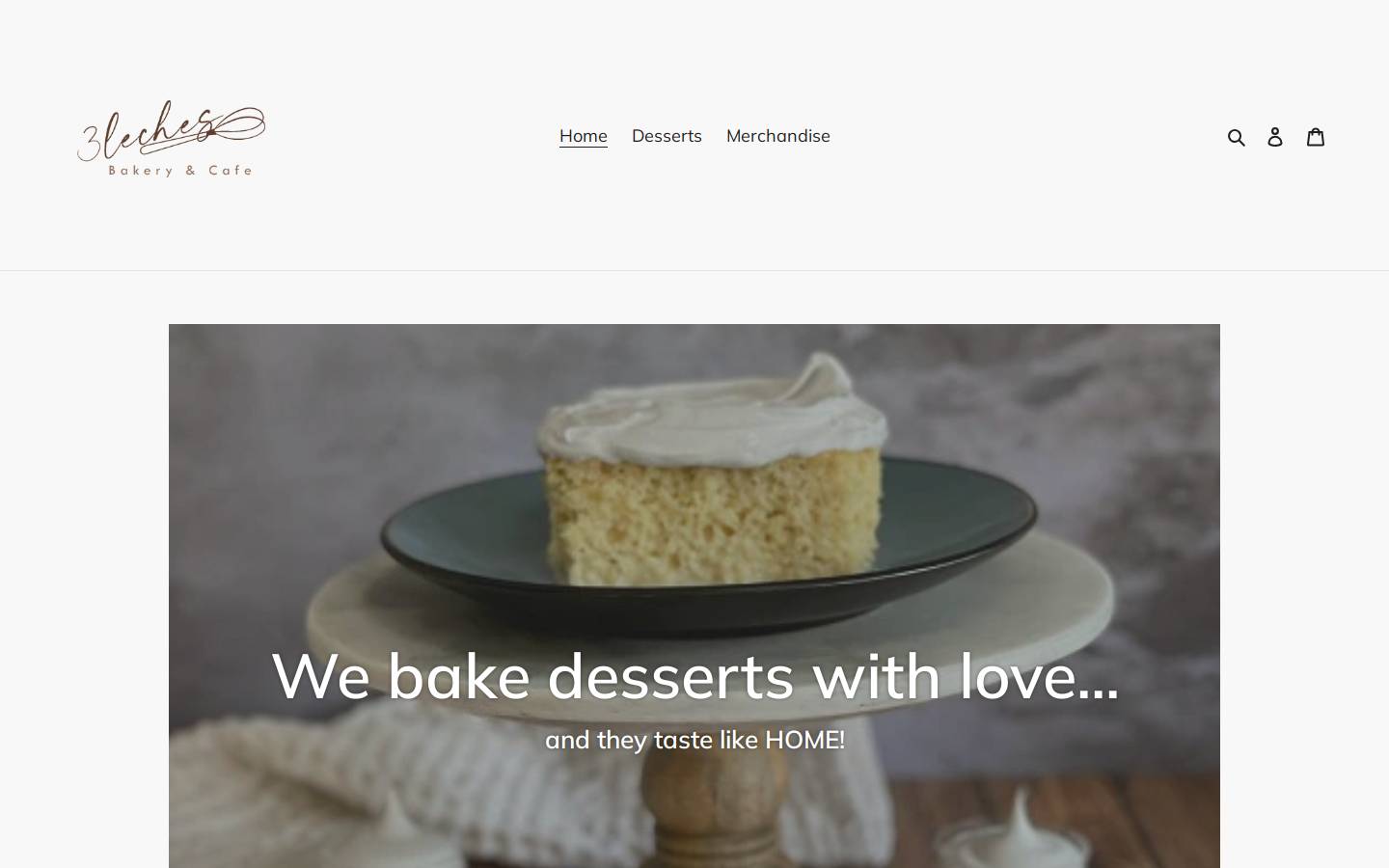 3lechesbake.com homepage screenshot