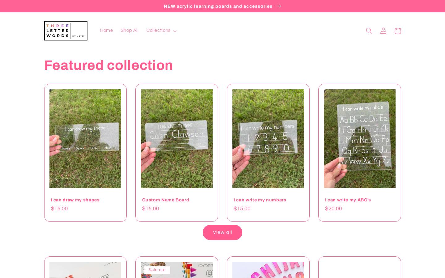 3letterwordsbykatie.com homepage screenshot
