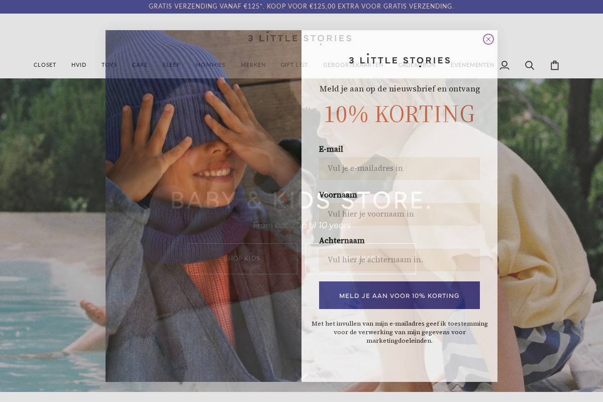3littlestories.be homepage screenshot